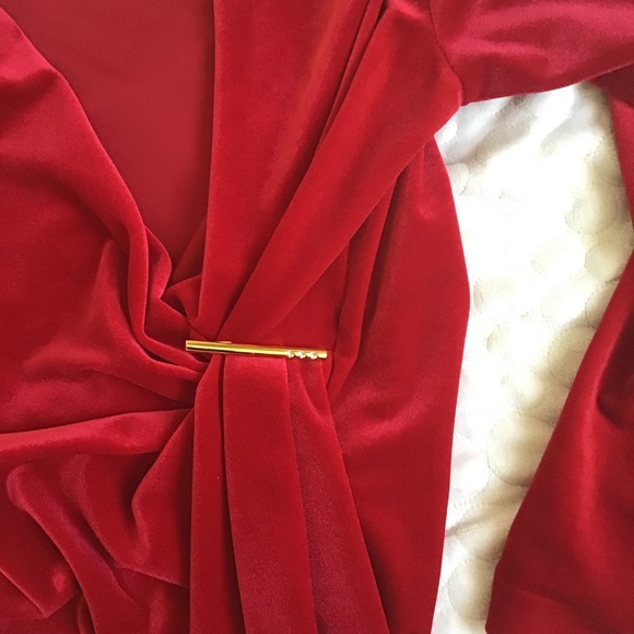 Lori M Collection, Red Velvet Dress, Size 10 - Picture 4 of 9